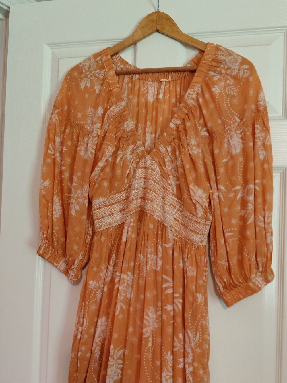 Free People Golden Hour Maxi Dress Marigold Floral Women's Size Small - Picture 8 of 10